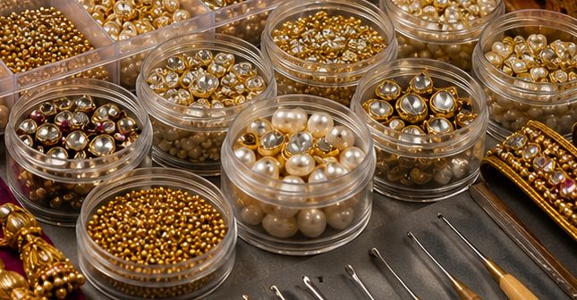 Kundan stone pack for bridal Aari embroidery